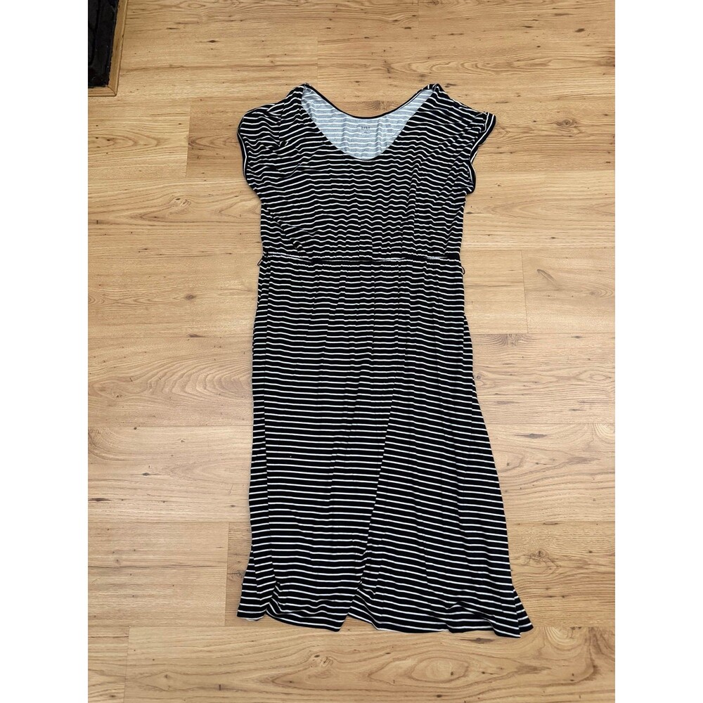 A.N.A A New Approach Black and White Striped Dress